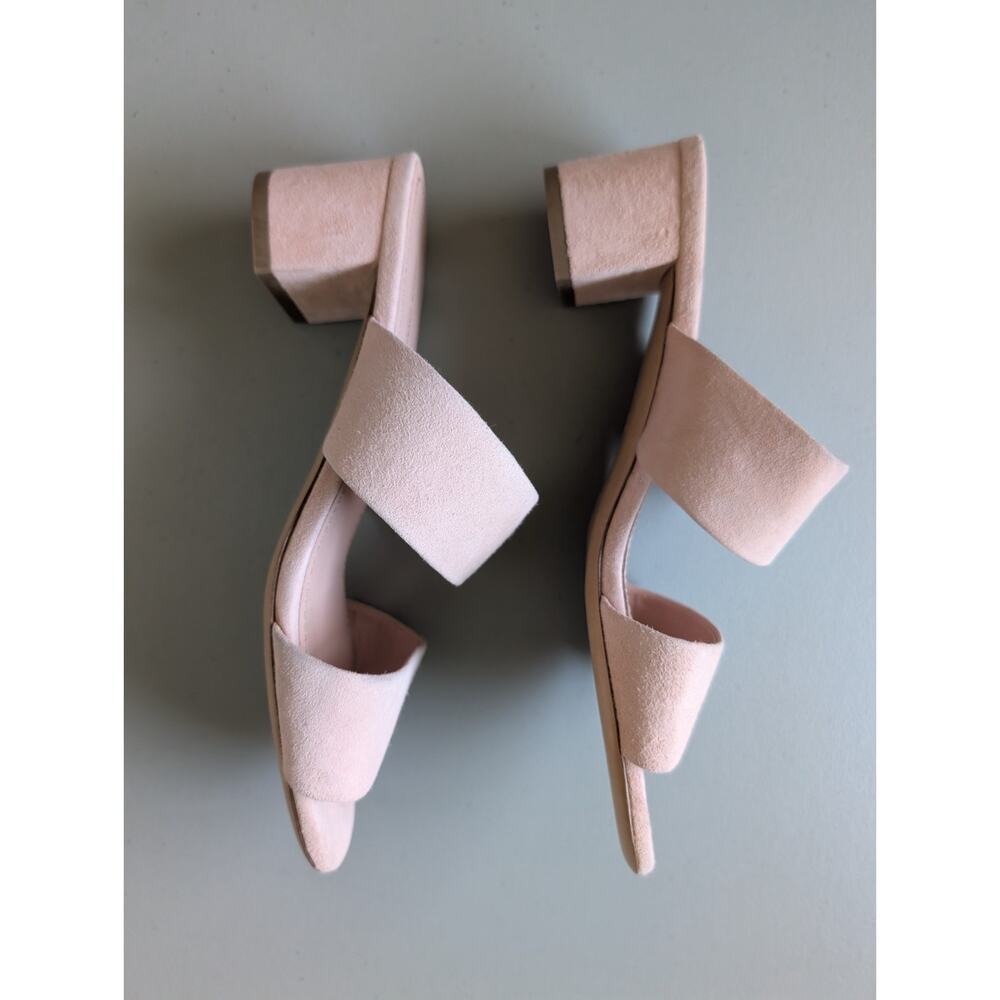 Defect New Mansur Gavriel Suede Double Strap 40mm Sandal Size 37.5 Light Pink - Picture 5 of 11